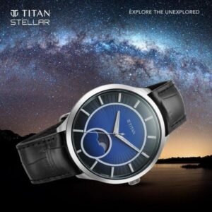 Titan Caelum Sun Moon Sub-Dial in Cobalt Blue - Stellar Edition - TITAN 10028SL01