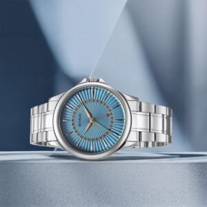 Titan Karishma Quartz Analog with Date Blue Dial Stainless Steel Strap Watch For Men - TITAN 10038SM01