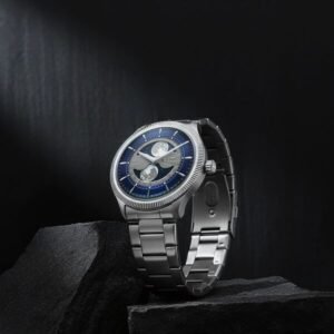 Titan Stellar Analog with Dual Moon Phase and Blue Dial Silver Stainless Steel Strap Watch for Men - TITAN 10050SM01