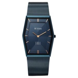 Titan Edge Whimsey Quartz Analog Blue Dial Blue Stainless Steel Strap Watch For Men - TITAN 10056QM02