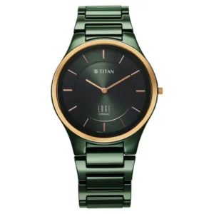 Titan Edge Bicolour Quartz Analog Green Dial And Green Ceramic Strap Watch For Men - TITAN 1696KC10