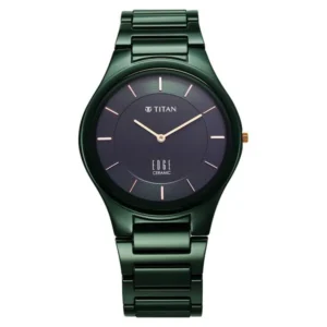 Titan Edge Ceramic Quartz in Glossy Green Dial Watch for Men - TITAN 1696QC06