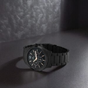 Titan Quartz Multifunction Black Dial Stainless Steel Strap Watch for Men - TITAN 1698NM01
