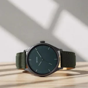 Titan Workwear Green Dial Analog Leather Strap Watch for Men - TITAN 1802NL02