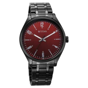 Titan Wrist Wit Quartz Analog Brown Dial Stainless Steel Strap Watch for Men - TITAN 1802NM02