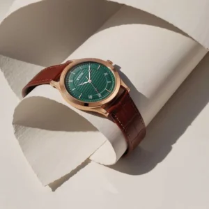 Titan Karishma Green Dial Analog Leather Strap Watch for Men - TITAN 1823YL02