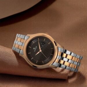 Titan Brown Dial Analog with Day and Date Stainless Steel Strap Watch for Men - TITAN 1824KM01