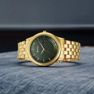 Titan Karishma Quartz Analog with Day and Date Green Dial Stainless Steel Strap Watch For Men - TITAN 1824YM02