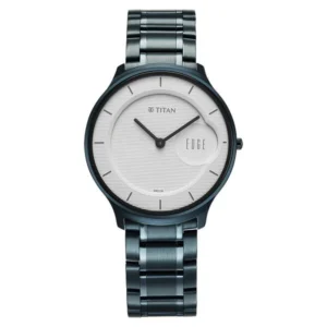 Titan Edge Murals Quartz Analog White Dial Blue Stainless Steel Strap Watch For Men - TITAN 1843QM04