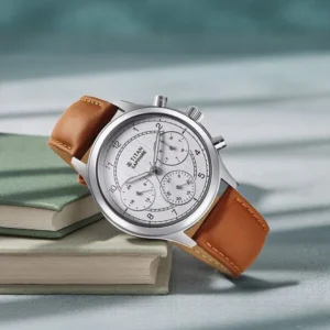 Titan Sapphire Quartz Multifunction White Dial Leather Strap Watch for Men - TITAN 1874SL05