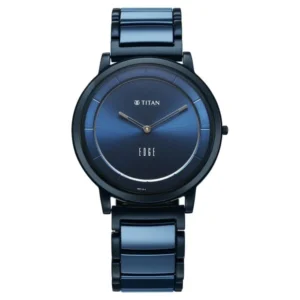 Titan Edge Melange Slim Steel & Ceramic Strap Blue Dial Analog Watch For Men - TITAN 1878KD04