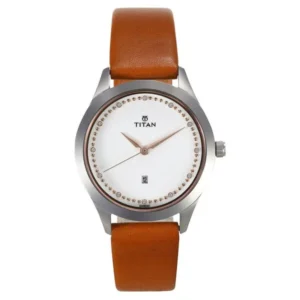 Titan Sparkle White Dial Analog Date Function Watch for Women -TITAN 2670SL02