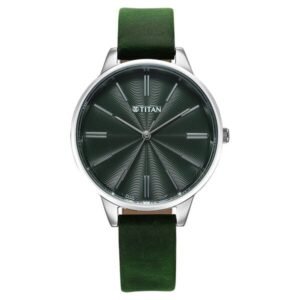 Titan Neo Quartz Analog Green Dial Leather Strap Watch For Women - TITAN 2648SL11