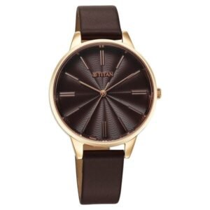Titan Neo Quartz Analog Maroon Dial Leather Strap Watch For Women - TITAN 2648WL09