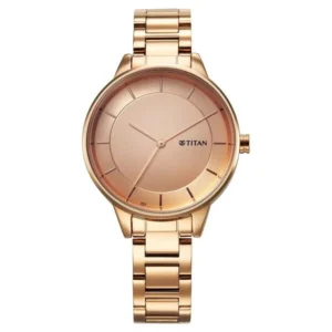 Titan Razzle Dazzle Quartz Analog Rose Gold Dial Stainless Steel Strap Watch For Women - TITAN 2648WM06