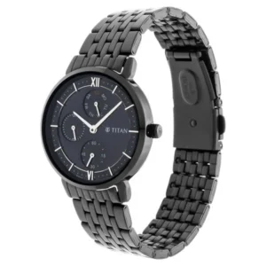 Titan Women's Regal: Roman Numeral Black Dial & Metal Strap Watch - TITAN 2652NM01