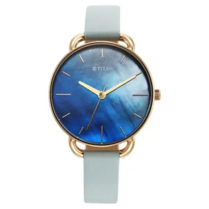 Titan Secluded Quartz Analog Gradient Mother of Pearl Dial Leather Strap Watch For Women  - TITAN 2705WL01