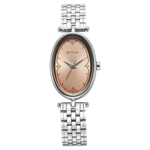 Titan Karishma Quartz Analog Beige Dial Silver Stainless Steel Strap Watch For Women - TITAN 2758SM01