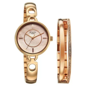 Titan Raga Contempore Quartz Analog Rose Gold Mother Of Pearl Dial Metal Strap Watch For Women - TITAN 2774WM01