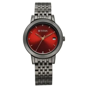 Titan Titan Karishma Quartz Analog Red Dial Grey Stainless Steel Strap Watch For Women - TITAN 2968QM01