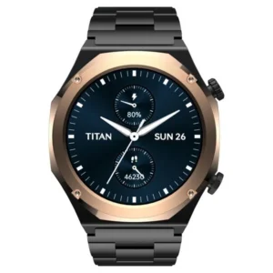 Titan Maestro Premium Metal Smartwatch with AllÂ SS construction, SingleSync BT Calling, Functional Crown - TITAN 90208KM02