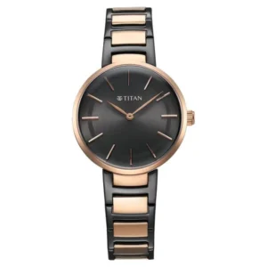 Titan Workwear Quartz Analog Anthracite Dial Stainless Steel Strap Watch for Women - TITAN 95183KM02