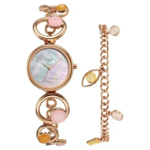 Titan Raga New You Quartz Analog Mother Of Pearl Citrine and Rose Quartz stones Strap for Women - TITAN 95194WM01