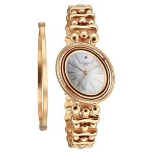 Titan Raga Glimmers Quartz Analog Mother of Pearl Dial Rose Gold Metal Strap Watch For Women - TITAN 95202WM01