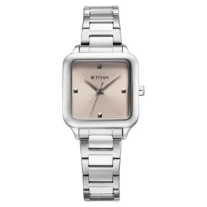 Titan Horizon Quartz Analog Pink Dial Stainless Steel Strap Watch For Women - TITAN 95237SM01