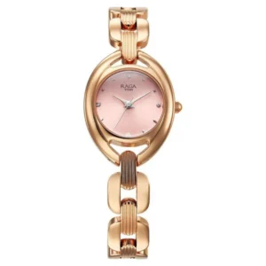 Titan Raga Showstopper Quartz Analog Pink Dial Metal Strap Watch For Women - TITAN 95306WM01