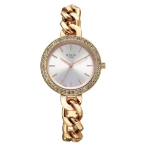 Titan Raga Showstopper Quartz Analog Silver Dial Metal Strap Watch For Women - TITAN 95361WM01