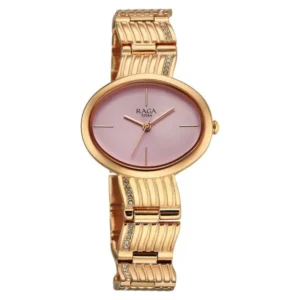 Titan Raga Glimmers Quartz Analog Pink Dial Rose Gold Metal Strap Watch For Women - TITAN 95362WM01