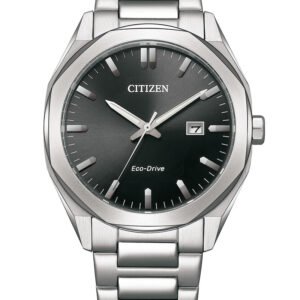Citizen Eco Drive Basic Black Dial Stainless Steel Men's Watch - CITIZEN BM7600-81E