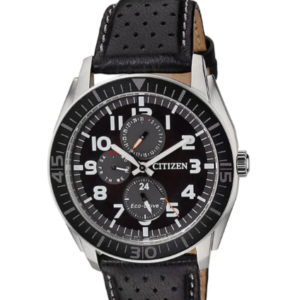 Citizen AP4010-03E Eco-Drive Multi-Function Black Dial Leather Strap Men's Watch