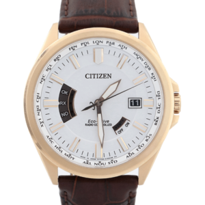 Citizen CB0018-01A Eco-Drive Men's Analog Watch with Date, World Time & Leather Strap