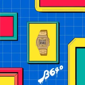 Casio Vintage B640WGG-9 Gold Tone Digital Watch with Stainless Steel Band