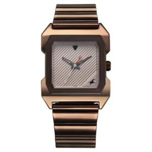 Fastrack Pulse Quartz Analog Beige Dial Brown Stainless Steel Strap Watch for Guys – 1474QM02