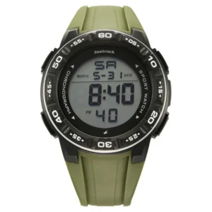 Fastrack StreetStyle Digital Green Polyether Strap Watch for Unisex – 38129PP01W