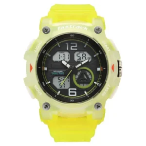 Fastrack StreetStyle Quartz Analog Digital Black Dial Translucent Green Polyether Strap Watch for Guys – 38133PP02W