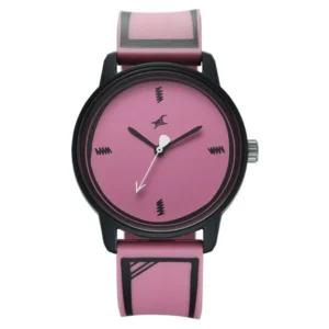 Fastrack Zine Quartz Analog Pink Dial Pink Silicone Strap Watch for Guys – 38145PP06W