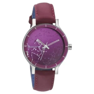 Fastrack Space Rover Quartz Analog Watch for Girls with Maroon Dial & Leather Strap – 6192SL01