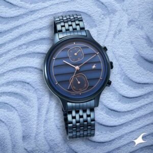 Fastrack Style Up Quartz Analog Watch for Girls Blue Dial Blue Stainless Steel Strap | 6207QM01