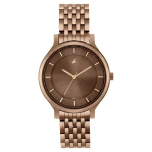 Fastrack Crush Quartz Analog Watch for Girls Brown Dial Brown Stainless Steel Strap | 6292QM01