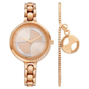 Fastrack Pulse Quartz Analog Watch for Girls Rose Gold Dial Rose Gold Metal Strap | 6311WM01F