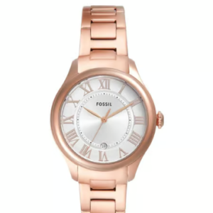Fossil Gilmore Silver Sunray Dial Rose Gold-Tone Stainless Steel Women's Watch 38 mm – ES5394