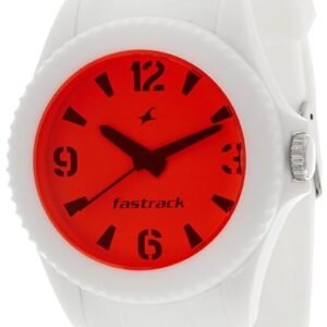 Fastrack Trendies Quartz Analog White Dial Pink Leather Strap Watch for Girls – NG6078SL05