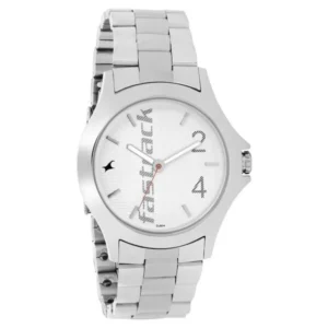 Fastrack Quartz Analog White Dial Silver Stainless Steel Strap Watch for Guys – 3220SM01