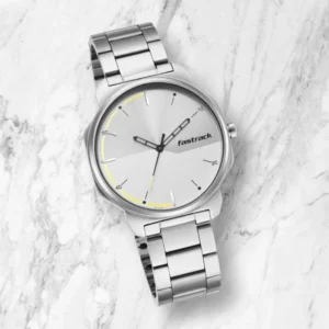 Fastrack Stunners Quartz Analog Silver Dial Silver Metal Strap Watch for Guys – 3254SM01