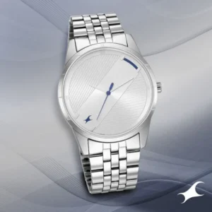 Fastrack Stunners Quartz Analog Silver Dial Silver Metal Strap Watch for Guys – 3277SM01