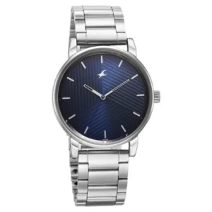 Fastrack Stunners Quartz Analog Blue Dial Silver Metal Strap Watch for Guys – 3278SM03